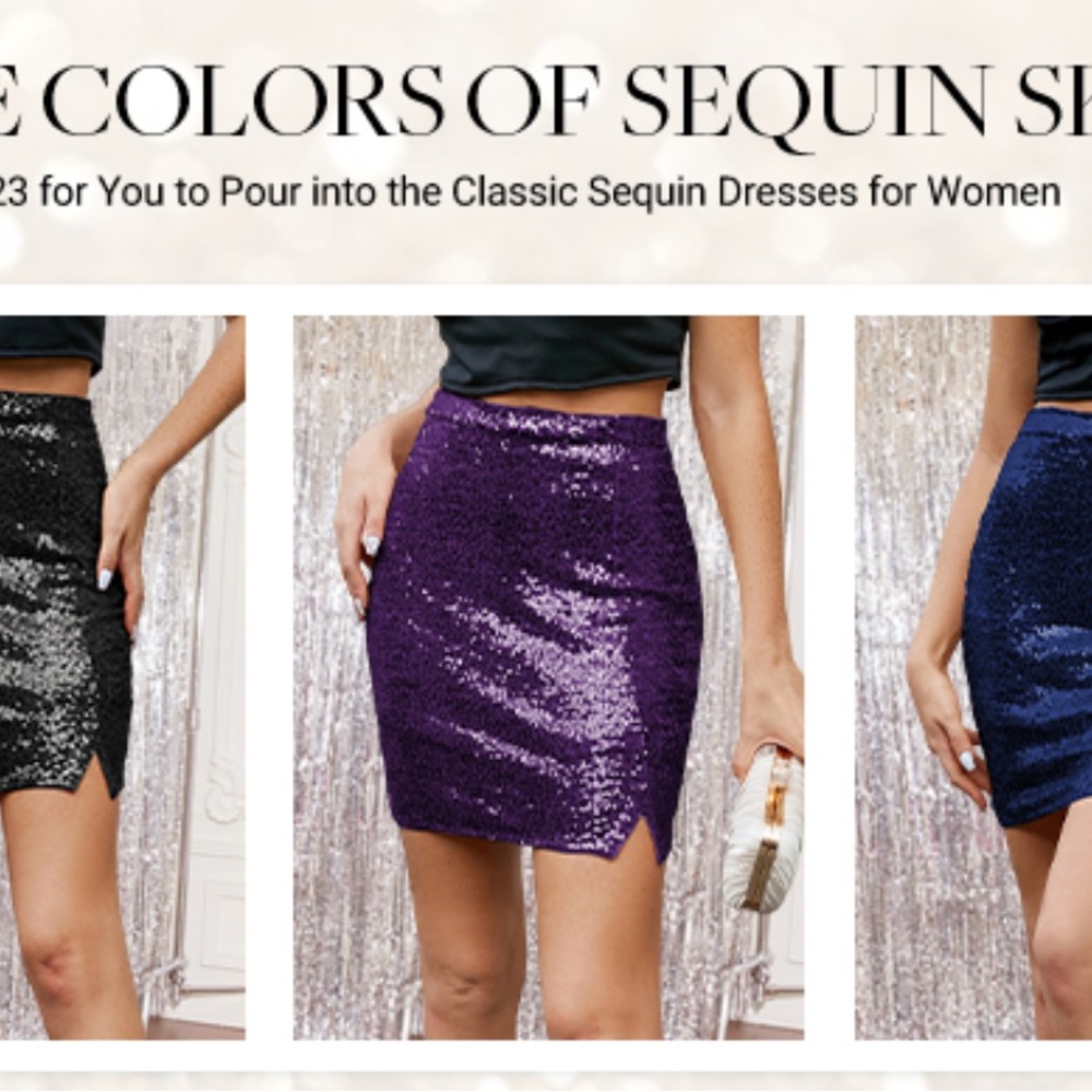 Black Sequin Bubble Mini Skirt